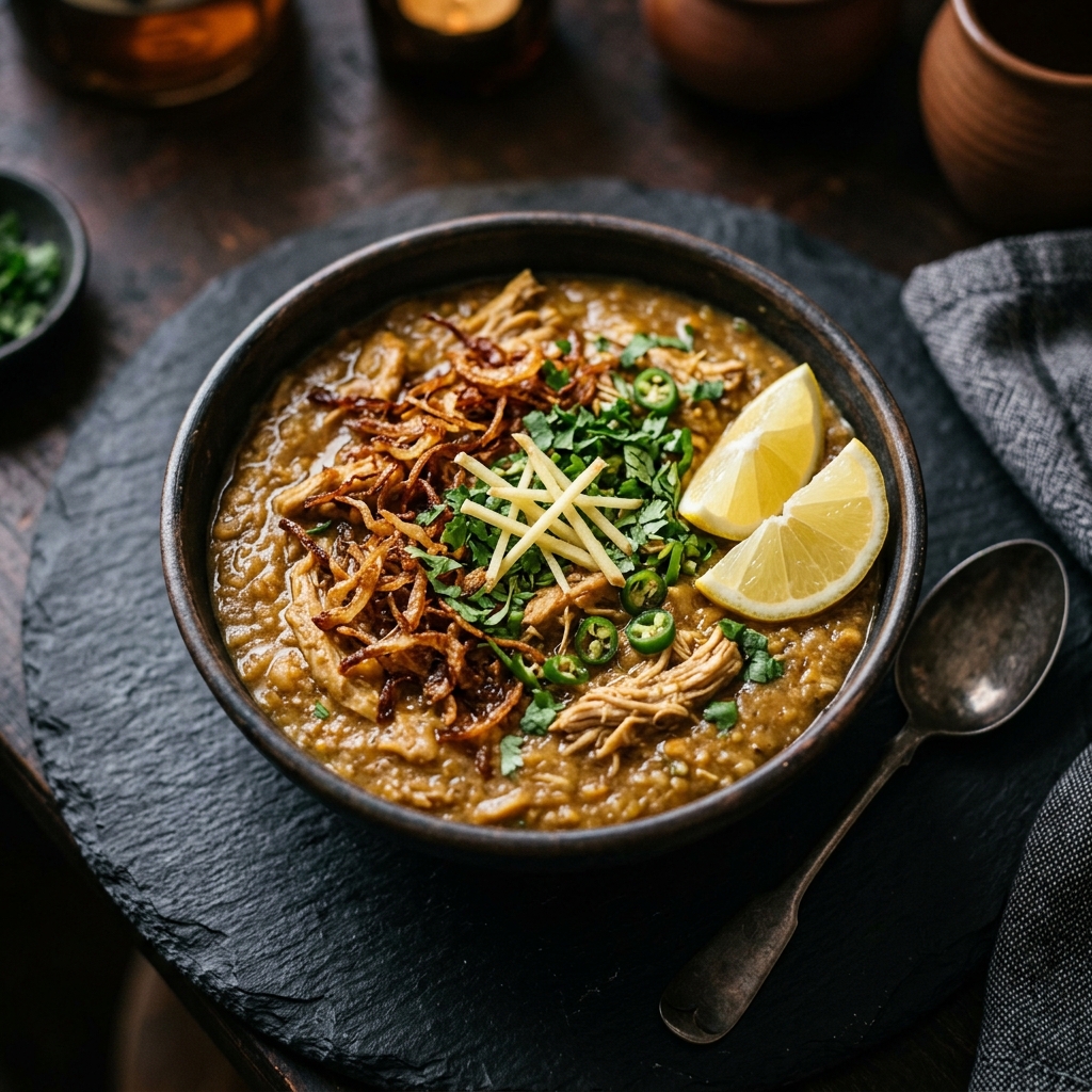 Bowl of Chicken Haleem stew